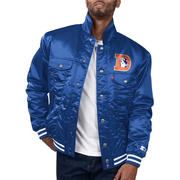 NFL Denver Broncos Satin Jacket For Men and Women