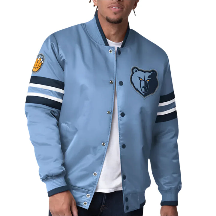 Front View NBA Memphis Grizzlies Satin Jacket Men and Women