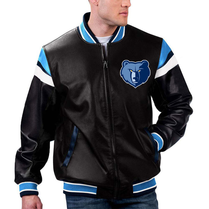 Memphis Grizzlies NBA Team Leather Jacket by TJS in France style