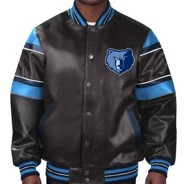 Memphis Grizzlies unisex leather jacket for men and women in American Market