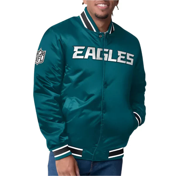 Philadelphia Eagles Closer Midnight Green Satin Jacket