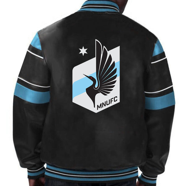 Stylish Minnesota United FC leather jacket for soccer fans and supporters in USA