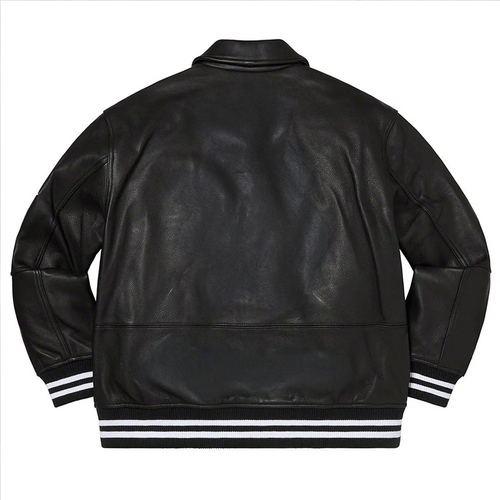 Stylish Supreme NY Yankees Leather Jacket with Varsity Design in American style