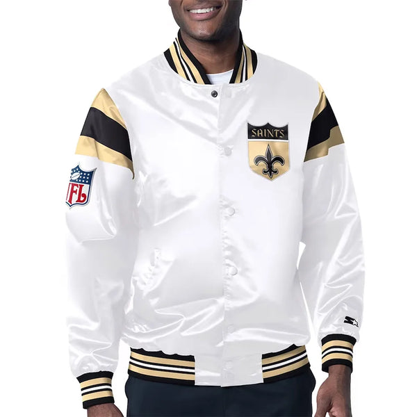 NFL New Orleans Saints Satin Jacket for Men and Women