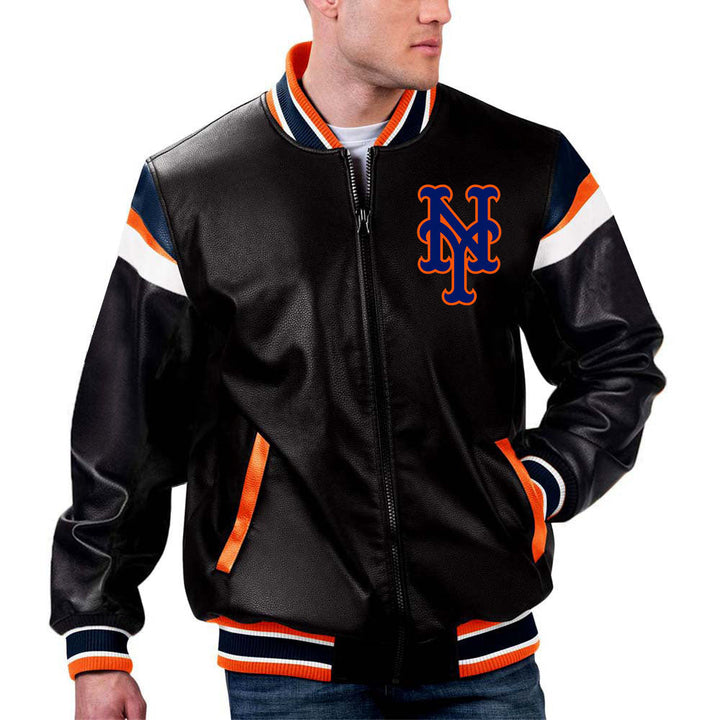 New York Mets leather outerwear in France style