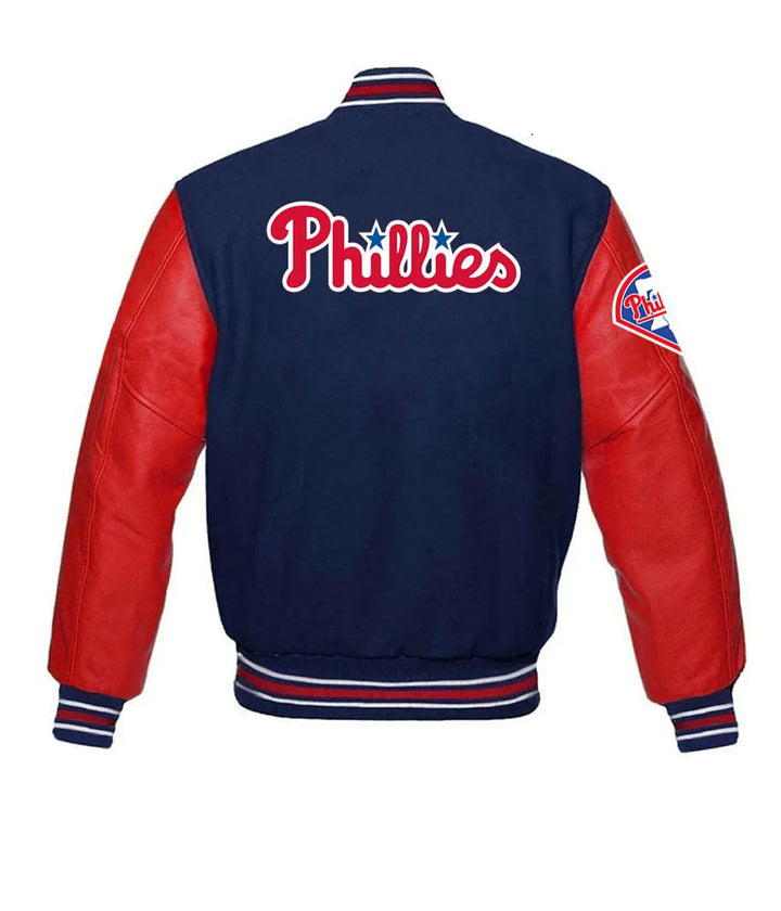 Back View Philadelphia Phillies Wool Jacket: