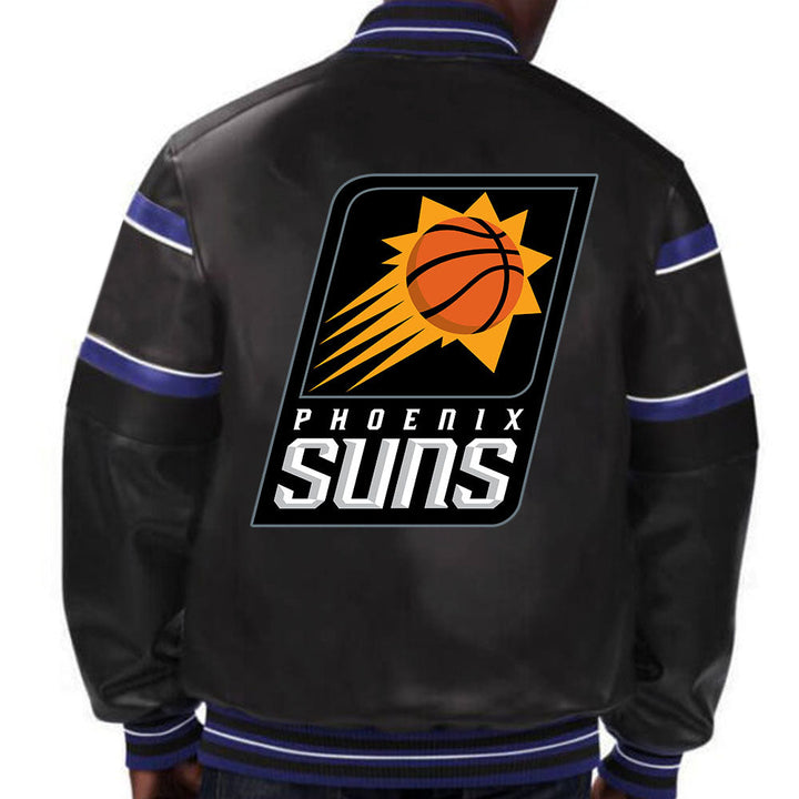 NBA Phoenix Suns leather jacket with team logo design for men and women  in USA