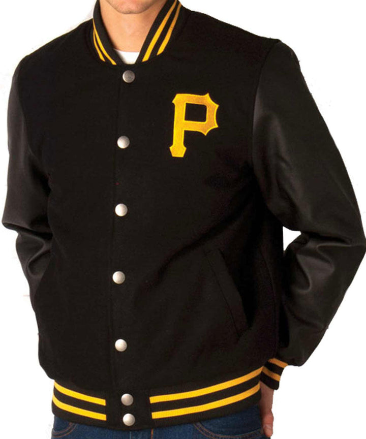 men with front view pittsburgh pirates jacket