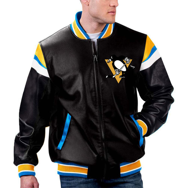 Pittsburgh Penguins NHL Team Leather Jacket in France style