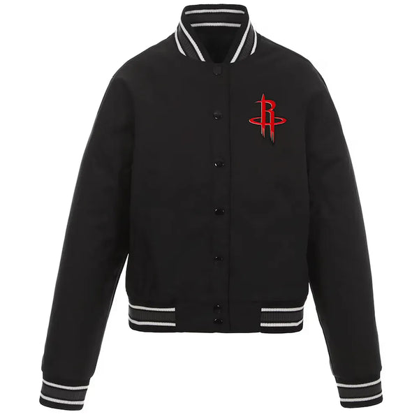 Front View NBA Houston Rockets Polyester Jacket Men and Women