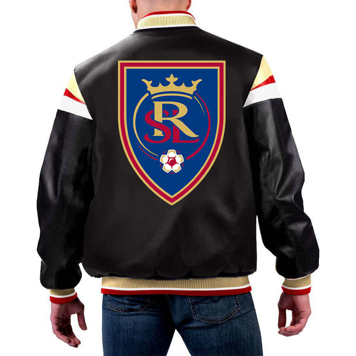 MLS Real Salt Lake leather jacket front view in USA