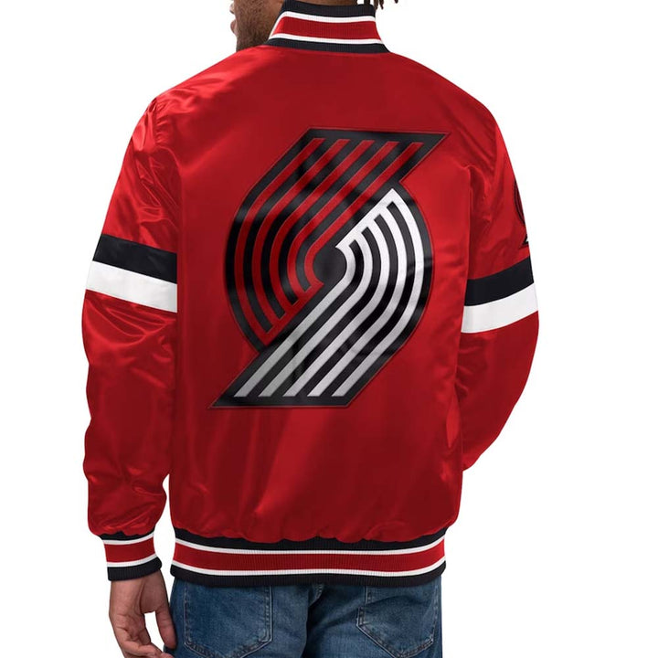 NBA Portland Trail Blazers Starter red satin varsity jacket for men in USA