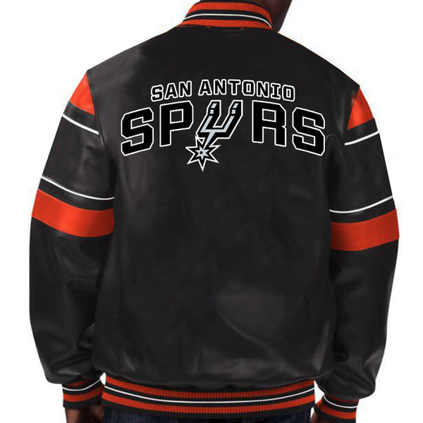 NBA San Antonio Spurs leather jacket with team logo design for men and women in USA