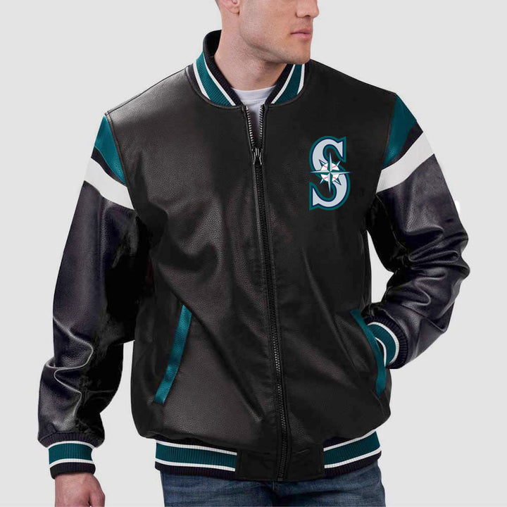 Seattle Mariners leather outerwear in France style