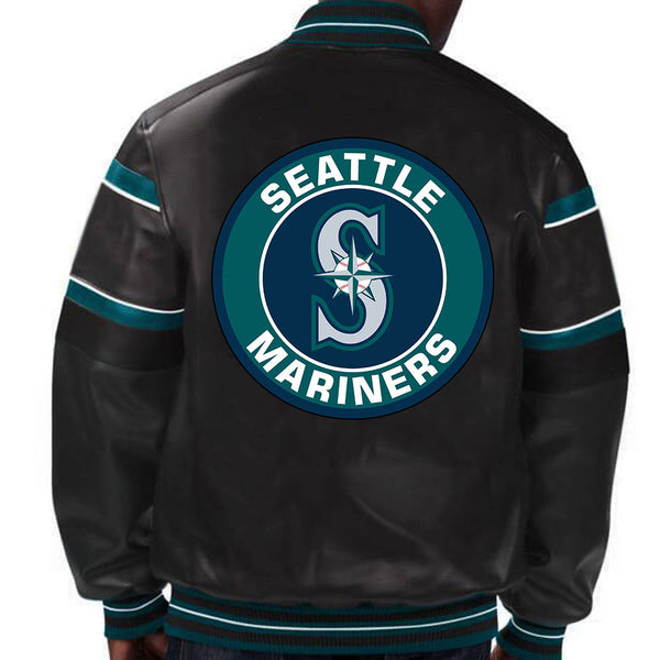 MLB Seattle Mariners Leather Jacket For Men and Women