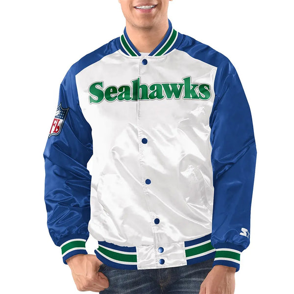 NFL Renegade Seattle Seahawks Satin Jacket Men and Women