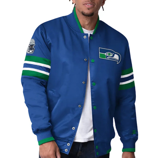 NFL Seattle Seahawks Satin Jacket for Men and Women