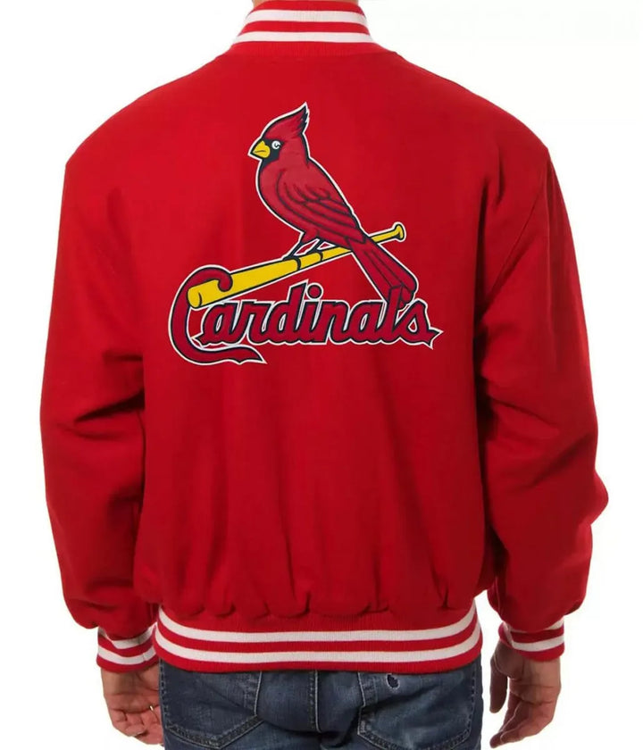 Back View St Louis Cardinals Wool Jacket: