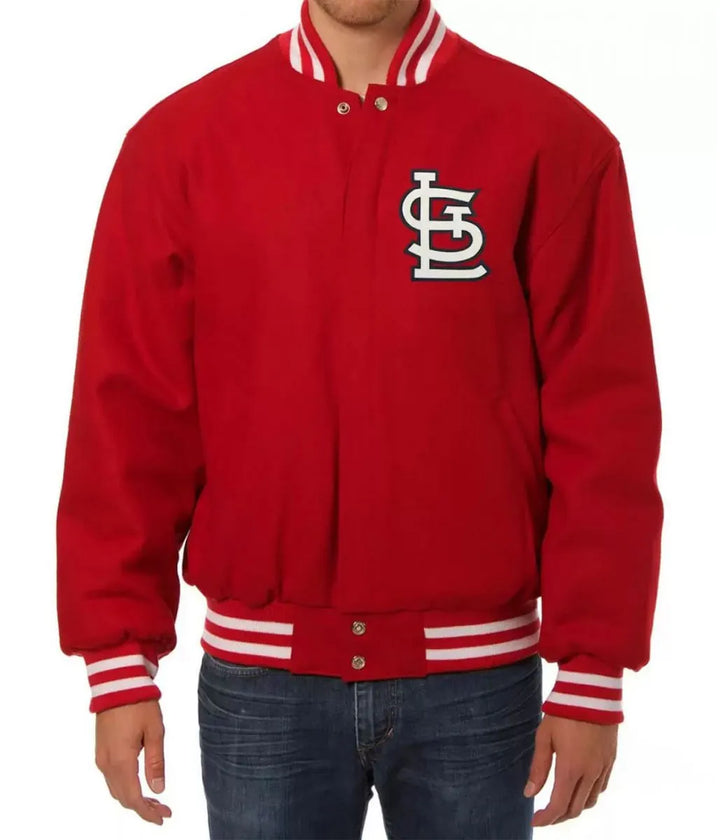 Front View St Louis Cardinals Wool Jacket: