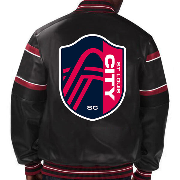 Stylish St. Louis City SC leather jacket with team logo for fans in USA