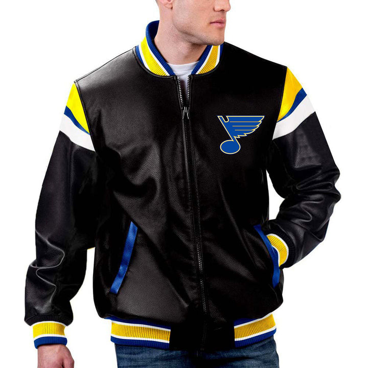 The Pricy NHL St. Louis Blues Full Leather Jacket in France style