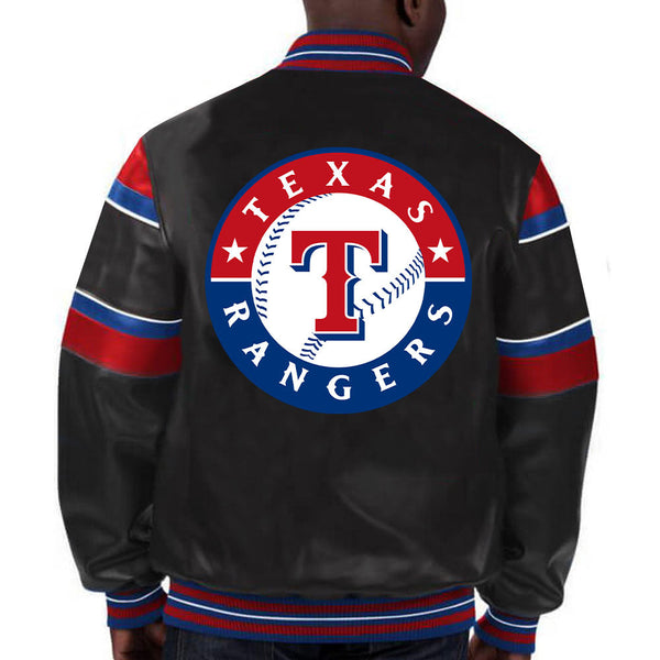 MLB Texas Rangers Leather Jacket For Men and Women