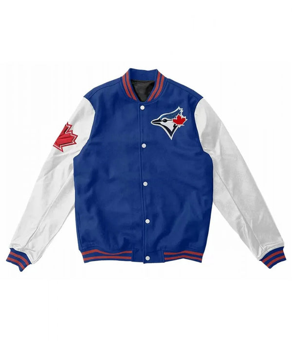 Front View MLB Toronto Blue Jays Wool Jacket Men and Women