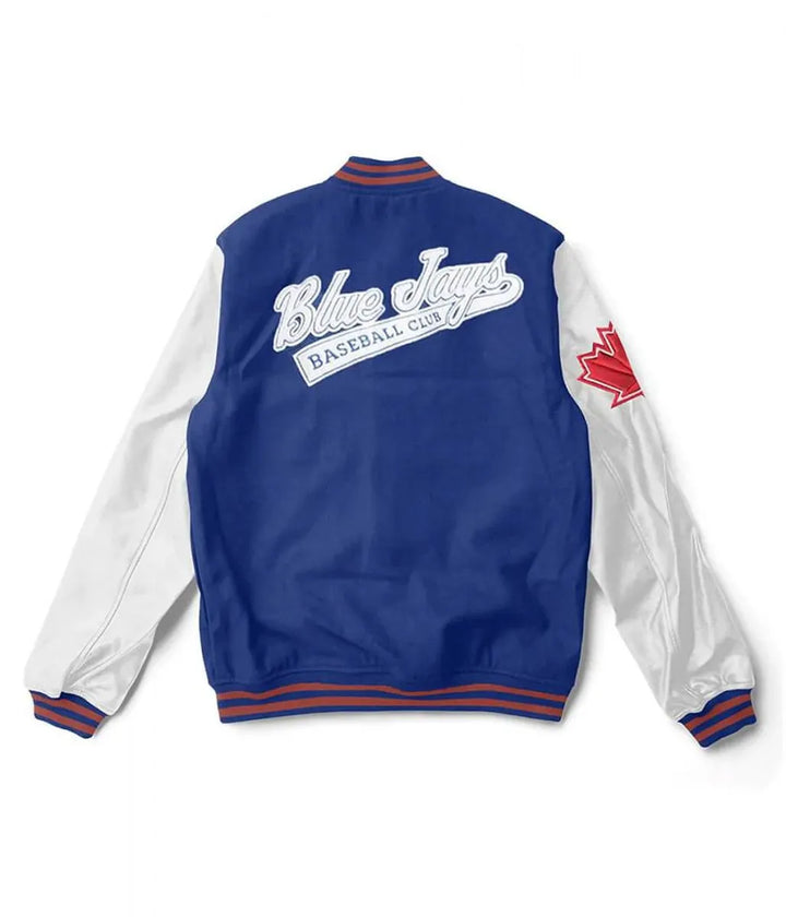 Back View MLB Toronto Blue Jays Wool Jacket Men and Women