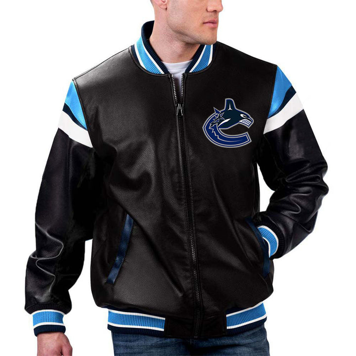 Vancouver Canucks NHL Team Leather Jacket in France style