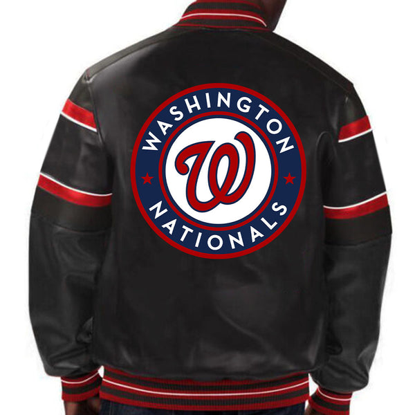 MLB Washington Nationals Leather Jacket For Men and Women