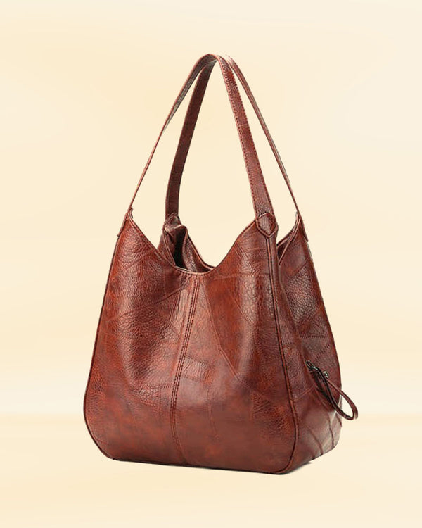 Soft Leather Shoulder Bag for Women - Front View in USA