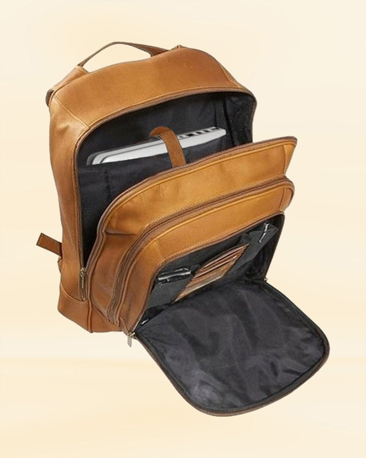 Leather backpack designed for comfort and functionality in the USA market