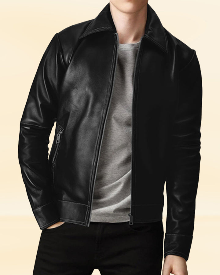 "Upgrade your wardrobe with a black sheepskin leather jacket in USA"