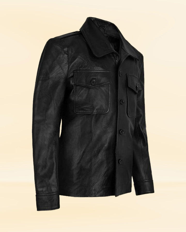 Men's Leather Jacket with the Brad Pitt Friends TV Series Style in USA market