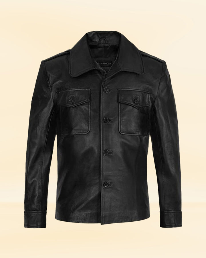 Trendy and Timeless Brad Pitt Friends TV Series Leather Jacket for Men in UK style