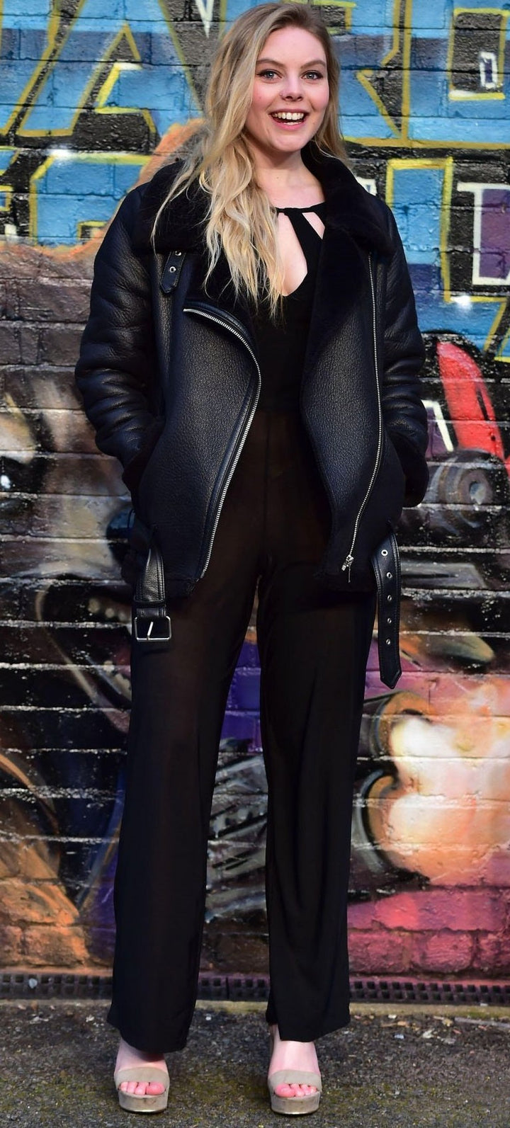Nell Hudson's leather coat is the perfect addition to your winter wardrobe in UISA market