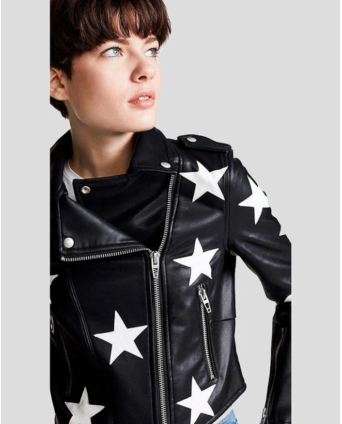 Versatile Stars Design Leather Jacket for All Genders in United state market