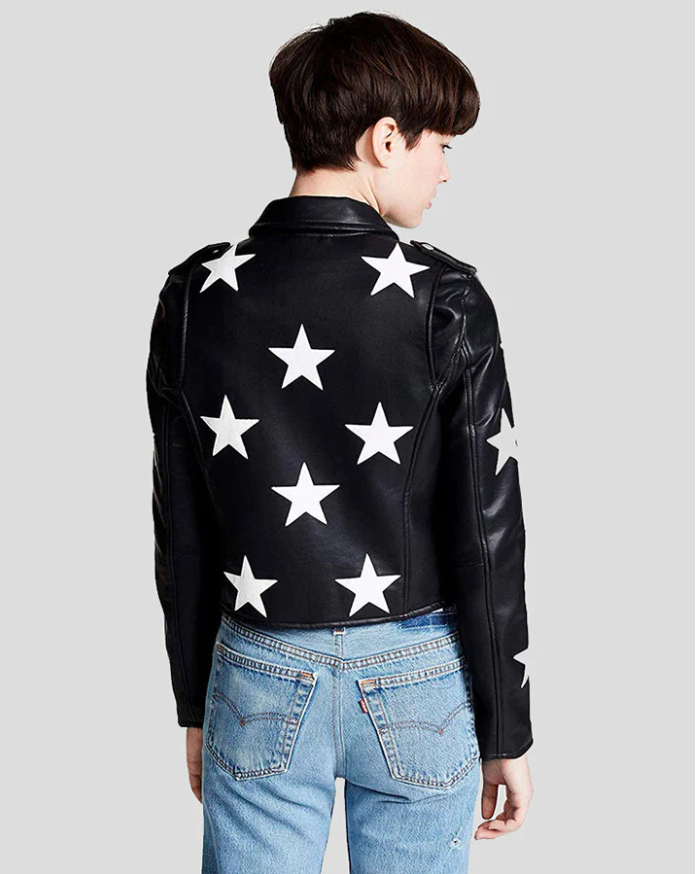 Fashionable Multi-Stars Leather Jacket for Everyone  in USA