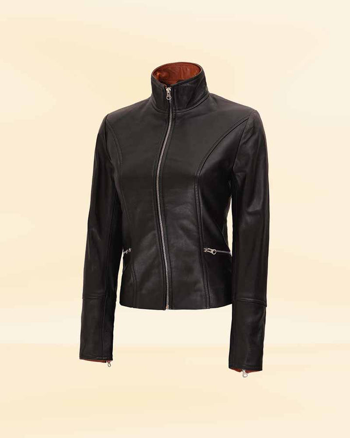 Elegant black leather jacket for a sleek look