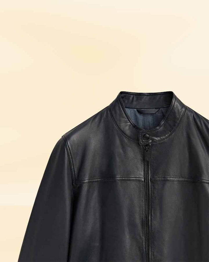 Elegant black Nappa leather jacket for a sleek look