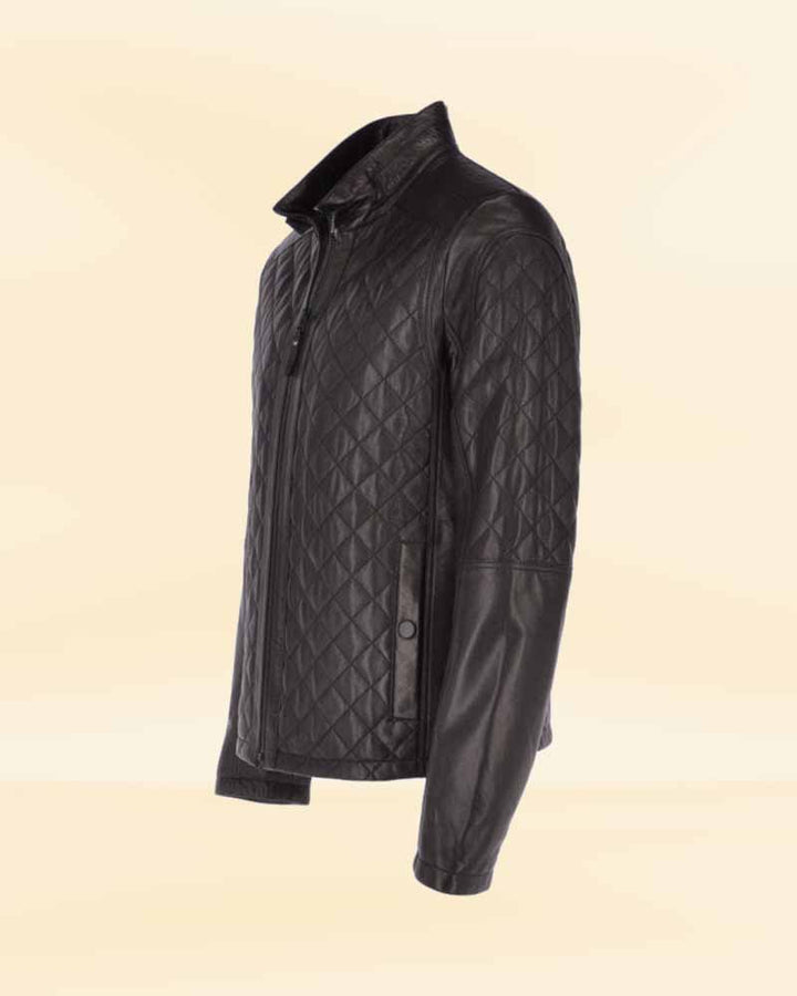 Sleek biker jacket with quilted detailing