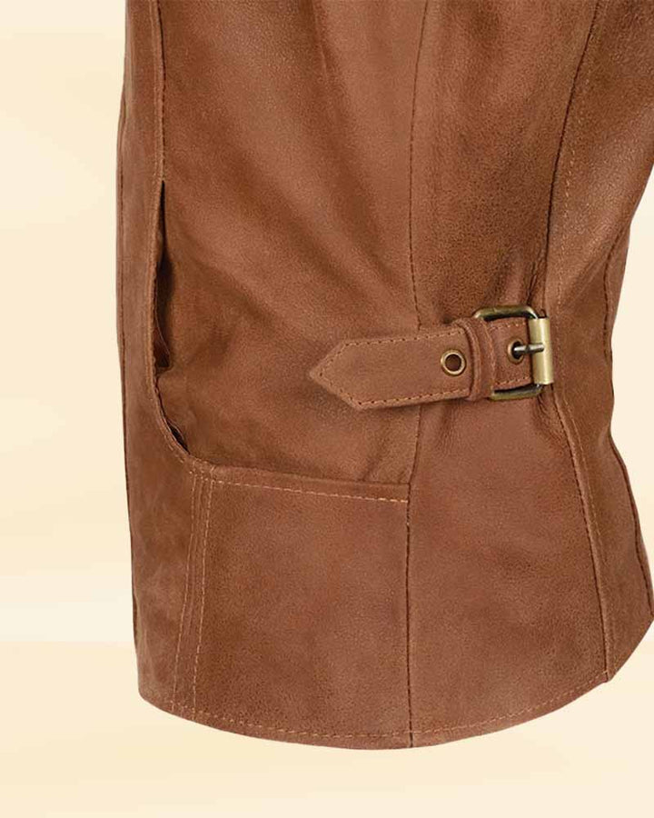Women's vintage color leather jacket available in USA