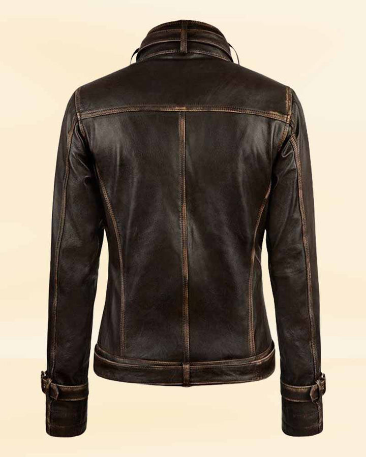 Women's old-school leather jacket