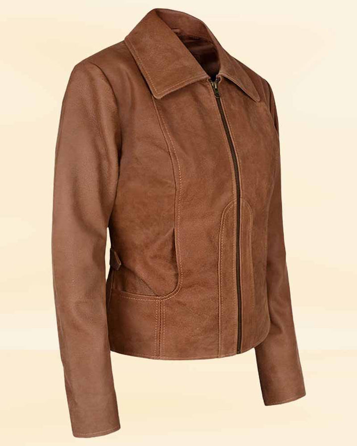 Vintage color leather outerwear for women in the USA