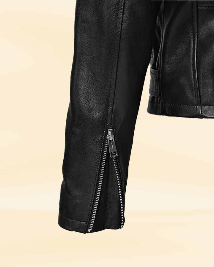 Edgy leather jacket with a slim-fit design