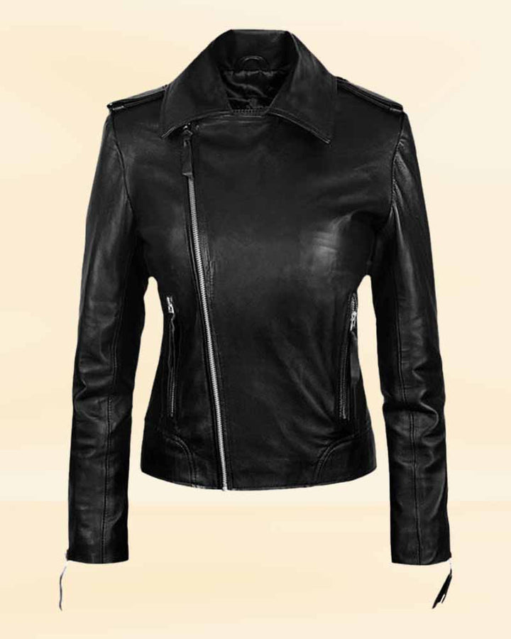 Women's biker leather jacket for sale in the USA