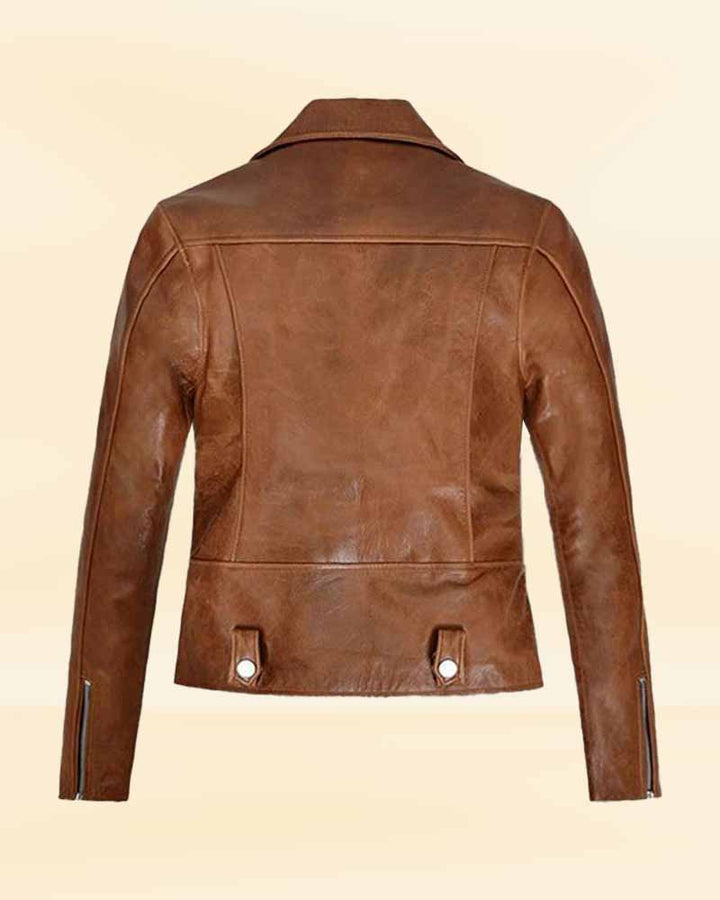 Classic brown leather jacket for a timeless look in USA