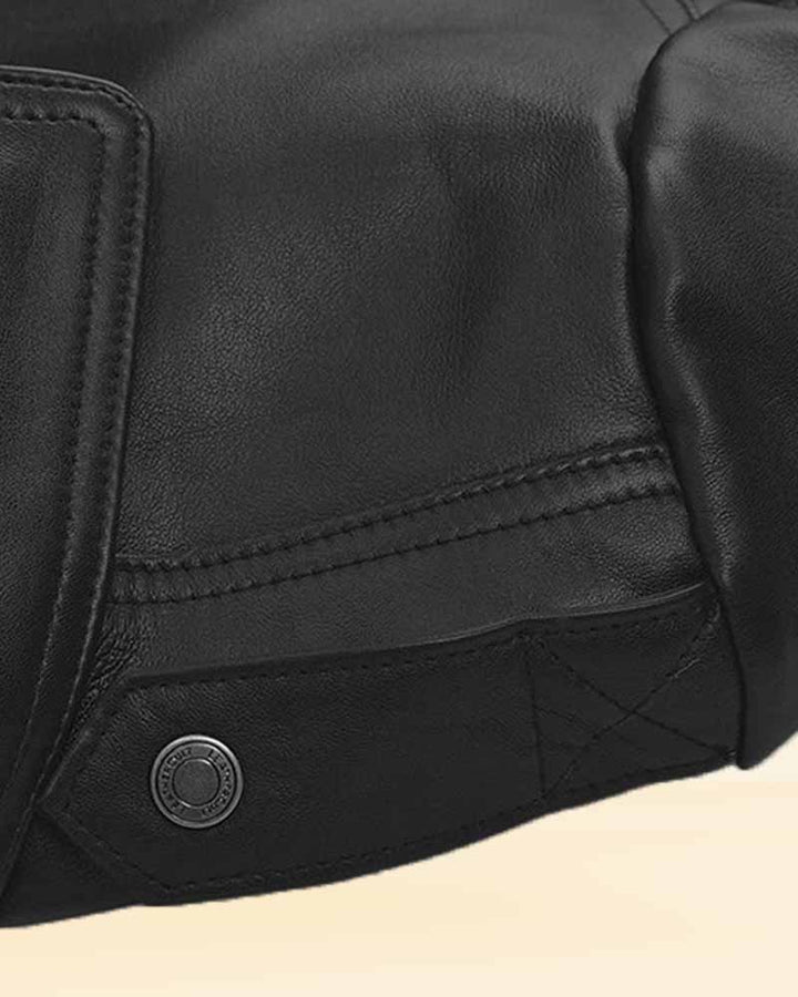 Leather jacket with a smooth and supple texture