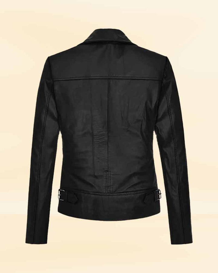 Stylish and sophisticated premium black leather jacket for women in USA