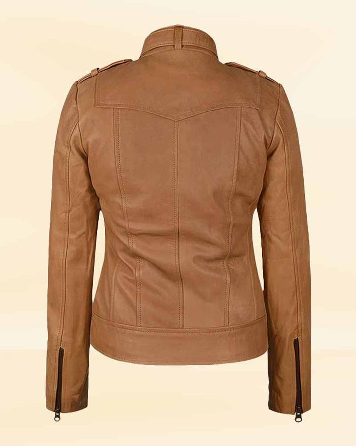 Elevate your style with Hunter Tan Leather Jacket in USA